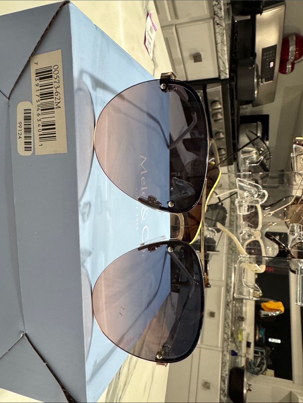 Men's Rimless Gradient Sunglasses - Brown/Black